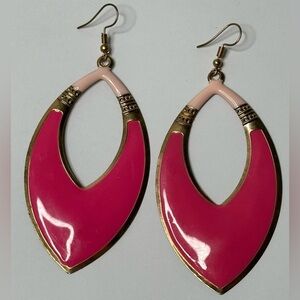 Elegant Pink and Gold Earrings